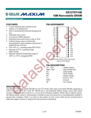 DS1270Y-100 datasheet  